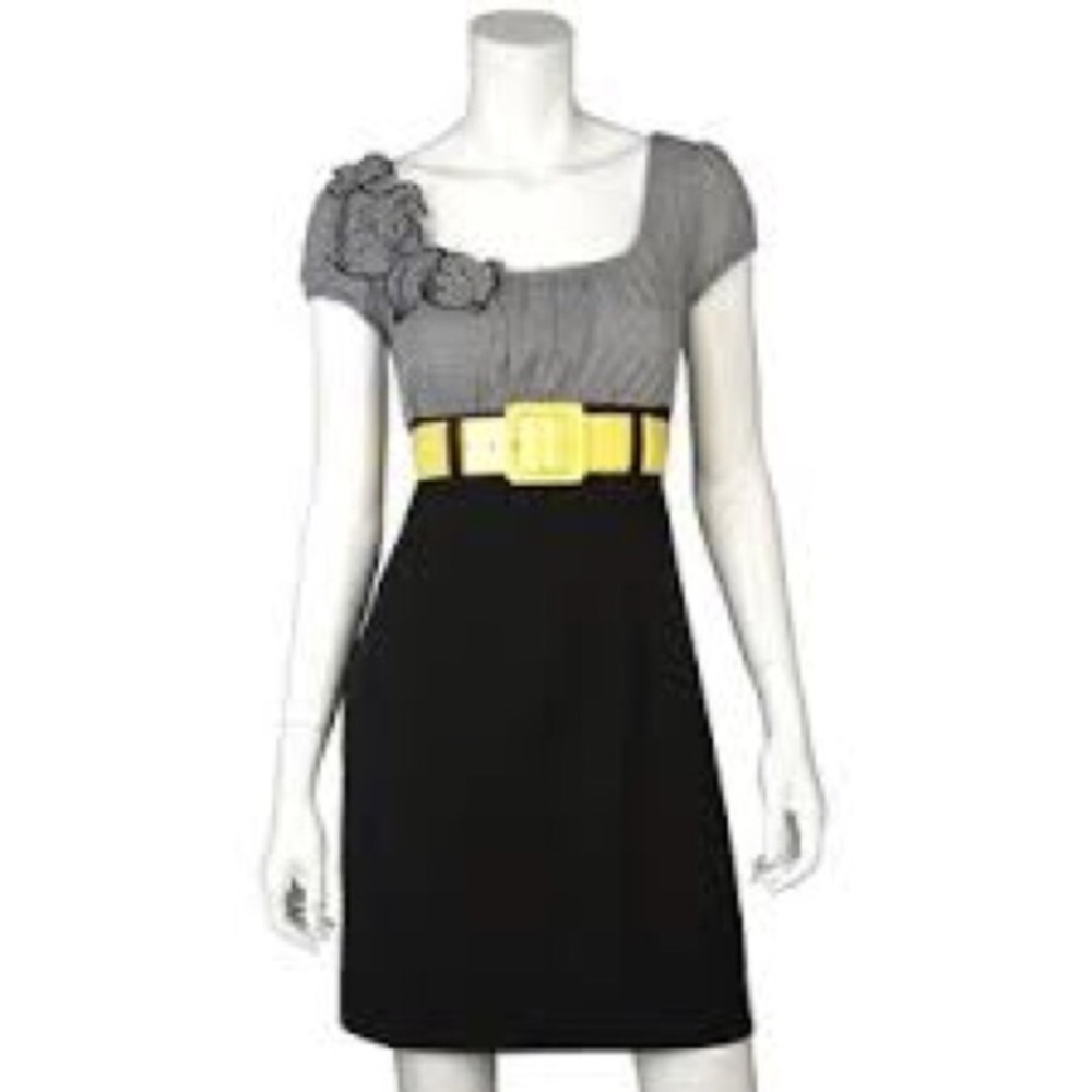 Iz Byer Juniors black and white cocktail dress